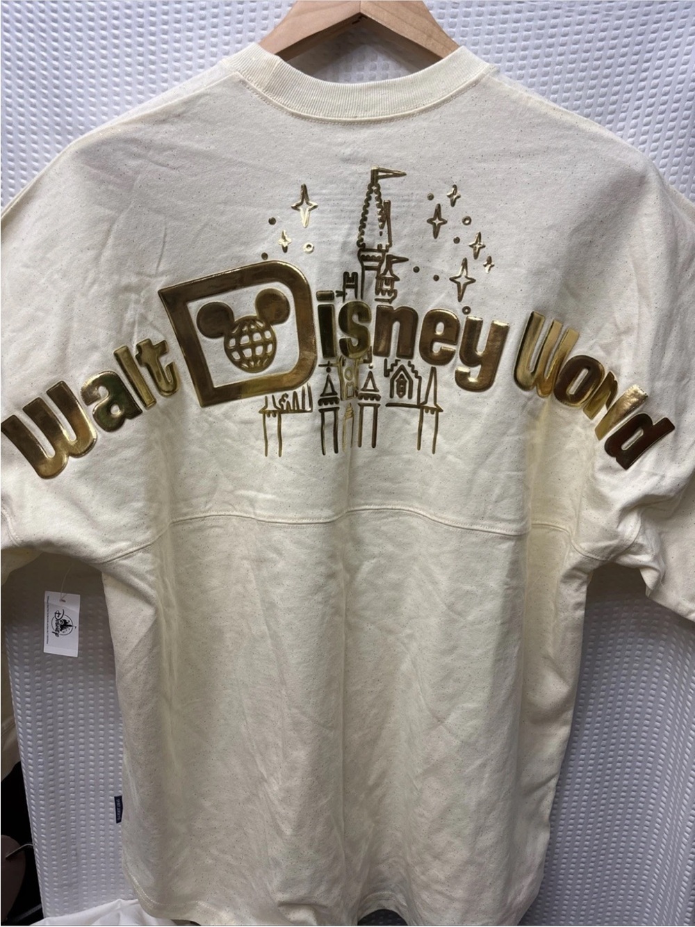 NWT Disney Parks Walt Disney World metallic castle spirit jersey Sz M - Picture 2 of 11